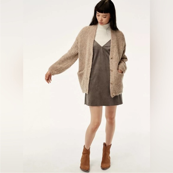 Aritzia Wilfred Free Vegan Suede Vivienne Slip Dress. Size Small. - Picture 2 of 7